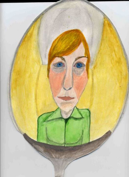 Peinture intitulée "Autoportrait dans l…" par Angélique Simonet, Œuvre d'art originale
