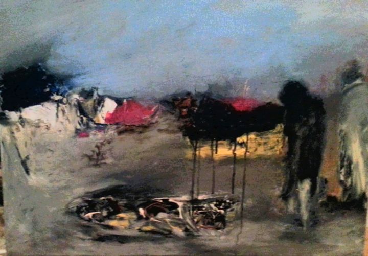 Painting titled "flate state" by Simonetta Hary, Original Artwork