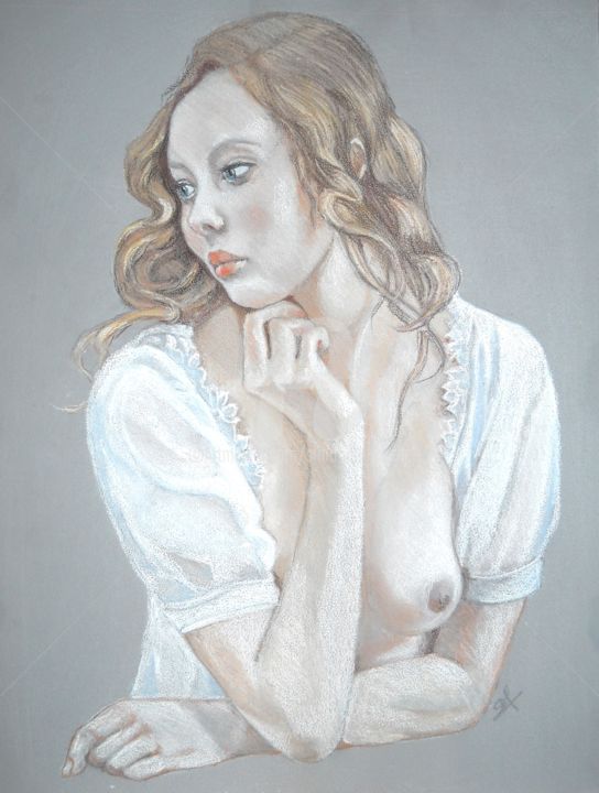 Painting titled "SENSUEL" by Simonetti  Dit Sm, Original Artwork, Pastel