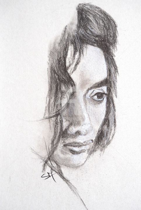 Dessin intitulée "visage3" par Simonetti  Dit Sm, Œuvre d'art originale, Crayon