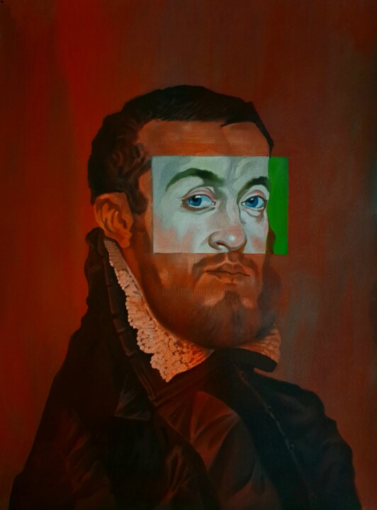 Картина под названием "Мужской портрет. Ин…" - Семён Рыжов, Подлинное произведение искусства, Масло