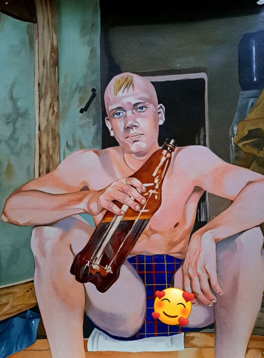 Painting titled "Пивас" by Semion Ryzhov, Original Artwork, Oil