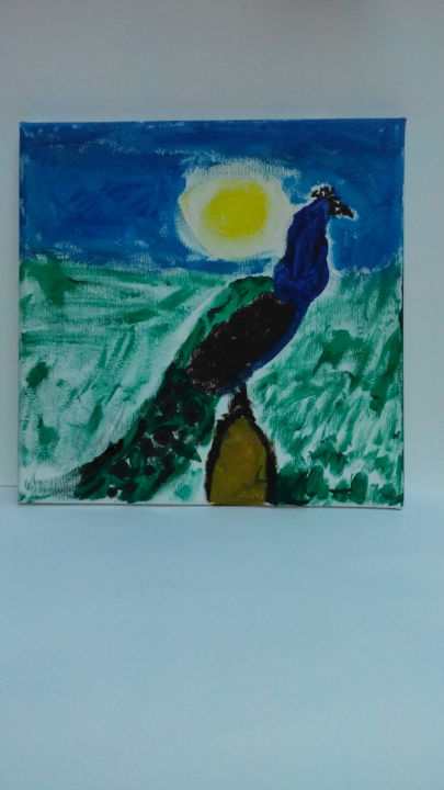 Painting titled "simon-art-peacock-o…" by Simonius Art, Original Art,