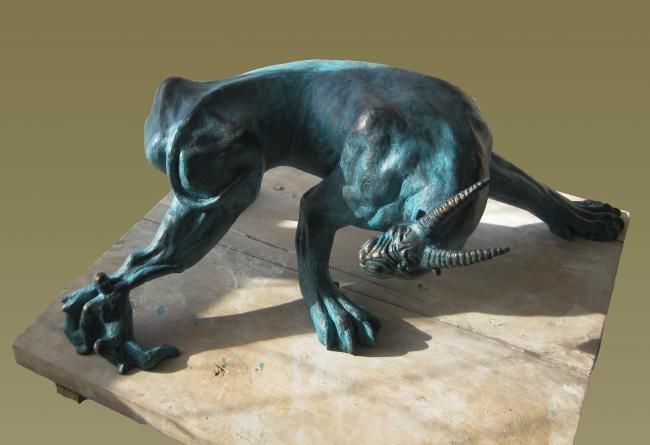 雕塑 标题为“饕餮噬人” 由Simonlee, 原创艺术品