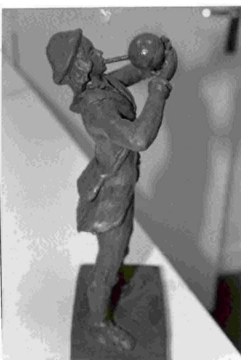 Sculpture intitulée "le souffleur de ver…" par Michele Simonnet, Œuvre d'art originale