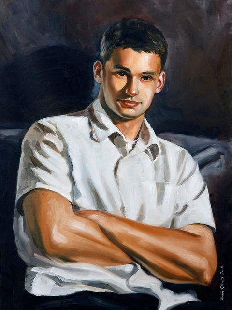 Painting titled "Filip" by Simon Glavica, Original Artwork, Oil