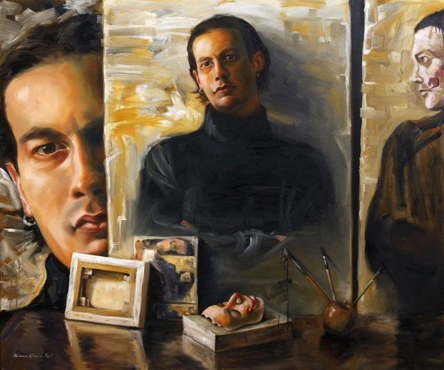Painting titled "Joker" by Simon Glavica, Original Artwork, Oil