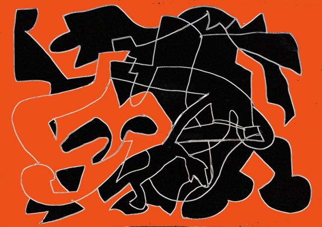 Drawing titled "abstrakt 17" by Simon Taylor, Original Art,