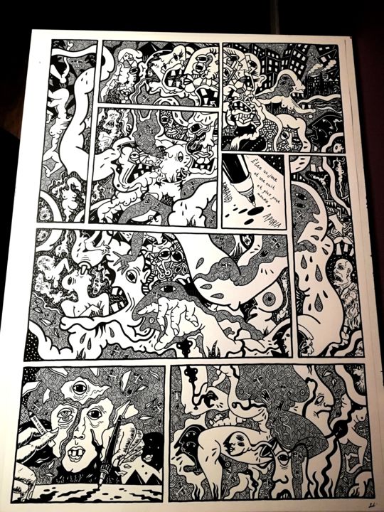 Dessin intitulée "sans titre" par Sinan Güneli, Œuvre d'art originale, Acrylique