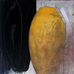 Pintura intitulada "jarre jaune" por Francis Pessin, Obras de arte originais, Óleo