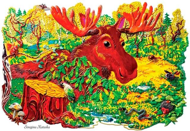 Картина под названием "Лес" - Наталья Cинегина, Подлинное произведение искусства, Масло