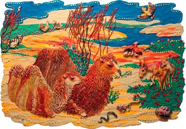 Картина под названием "Пустыня" - Наталья Cинегина, Подлинное произведение искусства, Масло