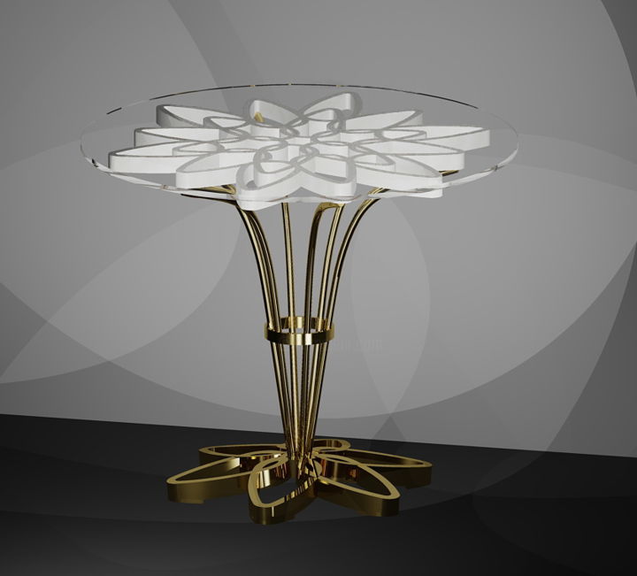 Design intitulée "Table "JASMINE"  (n…" par Nenad Petrovic, Œuvre d'art originale, Meuble
