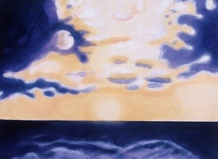 Malerei mit dem Titel "moon light over the…" von Sigrun Neumann (Sineu), Original-Kunstwerk, Acryl