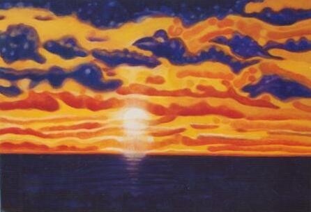 Painting titled "Sunset" by Sigrun Neumann (Sineu), Original Artwork