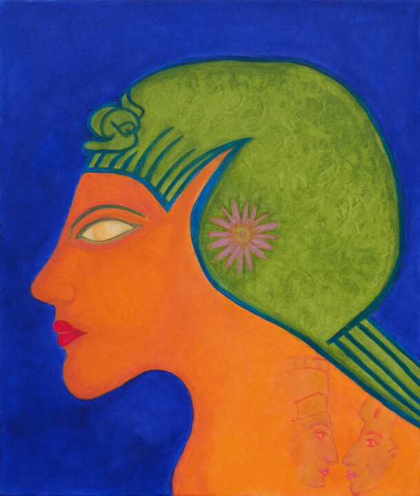 Pintura titulada "pharaonische Impres…" por Sigrun Neumann (Sineu), Obra de arte original, Acrílico