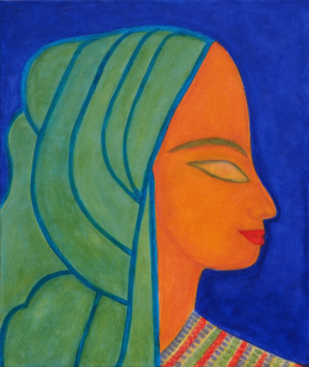 Malerei mit dem Titel "pharaonische Impres…" von Sigrun Neumann (Sineu), Original-Kunstwerk, Acryl