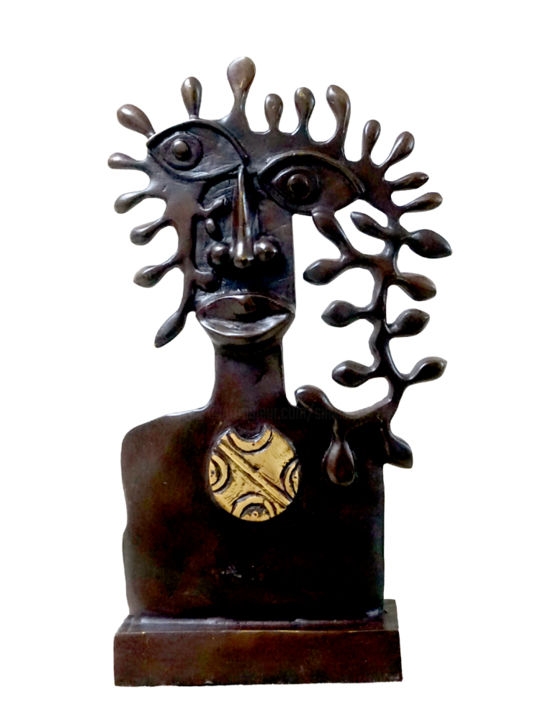 Sculptuur getiteld "Bi-Paga  (Belle fil…" door Sinkié., Origineel Kunstwerk, Bronzen