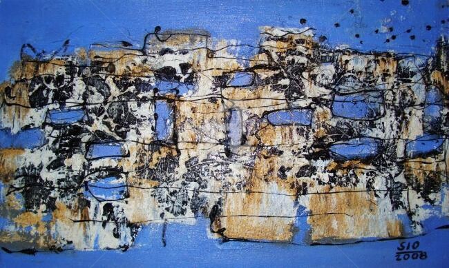 Pintura titulada "Human Settlements" por Sio Montera, Obra de arte original