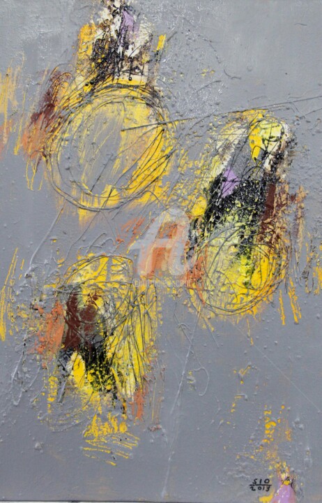Pintura intitulada "Grey Summer I" por Sio Montera, Obras de arte originais, Óleo