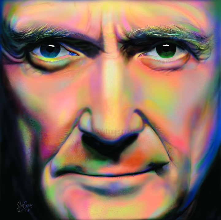 Digital Arts titled "Phil Collins" by Silvio Mendes, Original Artwork, Digital Painting