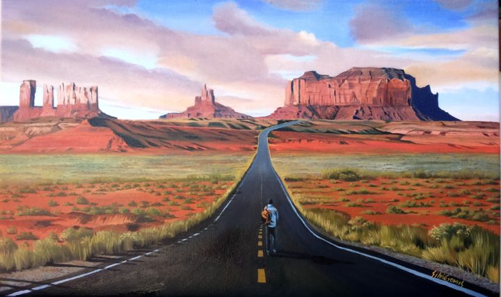 Pintura intitulada "A estrada" por Silvio Mendes, Obras de arte originais, Óleo
