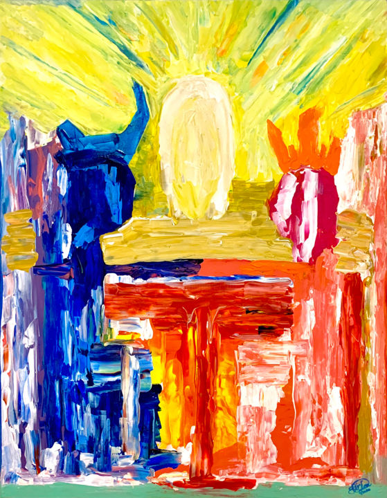 Painting titled "Trinity" by Sir Don, Original Art, Acrylic