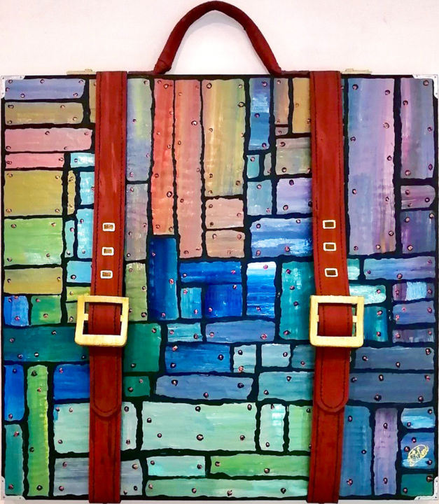 Sculpture titled "Buen Viaje" by Sir Don, Original Artwork, Mosaic