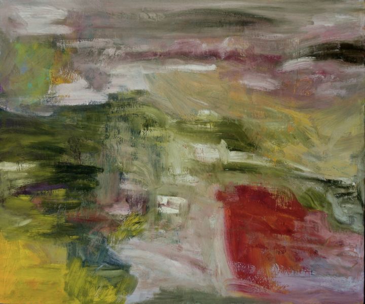 Картина под названием "Meadow" - Siri Skogstad Berntsen, Подлинное произведение искусства, Масло
