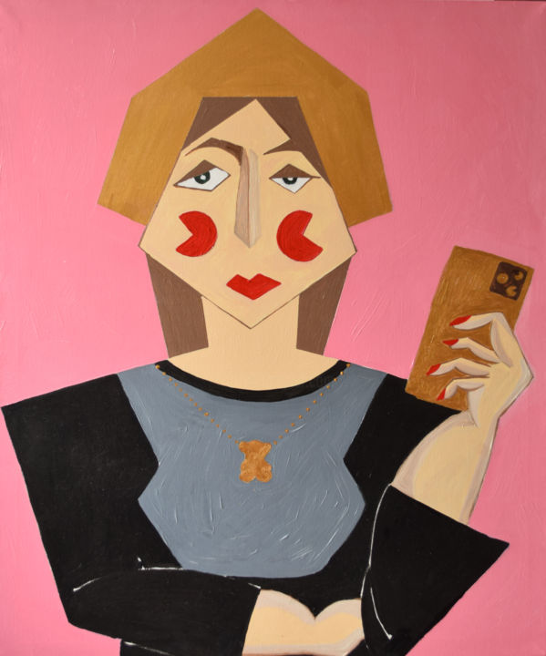 Картина под названием "Selfportrait" - Julia Sirota, Подлинное произведение искусства, Масло Установлен на Подрамник