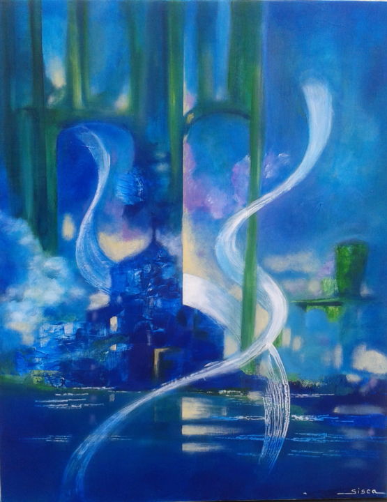 Peinture intitulée "" Il' eau "" par Sisca Couleurs, Œuvre d'art originale, Acrylique