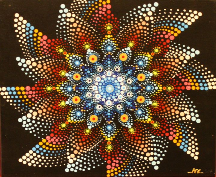 Peinture intitulée "Mandala one" par Sissi.B, Œuvre d'art originale, Acrylique Monté sur Châssis en bois