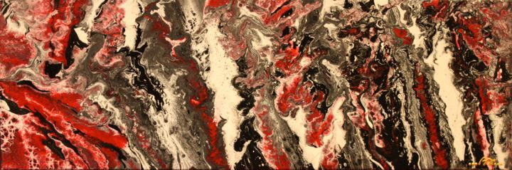 Картина под названием "Vagueness of blood" - Sissi.B, Подлинное произведение искусства, Акрил Установлен на Деревянная рама…