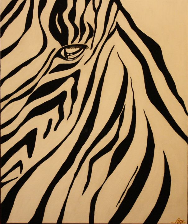 Peinture intitulée "Zebr1" par Sissi.B, Œuvre d'art originale, Acrylique Monté sur Châssis en bois