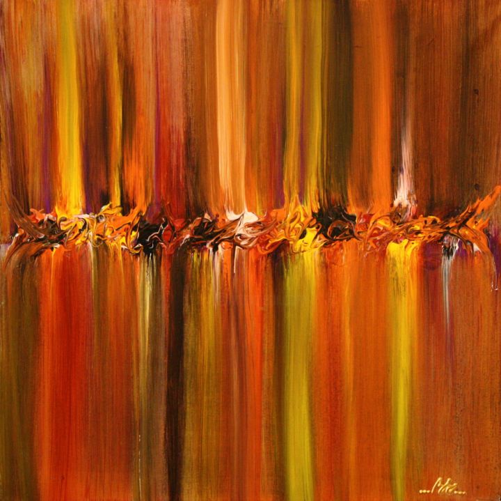 Картина под названием "Dark glare of colors" - Sissi.B, Подлинное произведение искусства, Акрил Установлен на Деревянная рам…