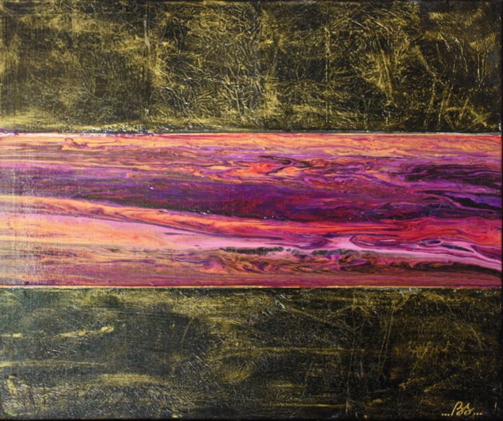 Pintura intitulada "Purple channel" por Sissi.B, Obras de arte originais, Acrílico Montado em Armação em madeira