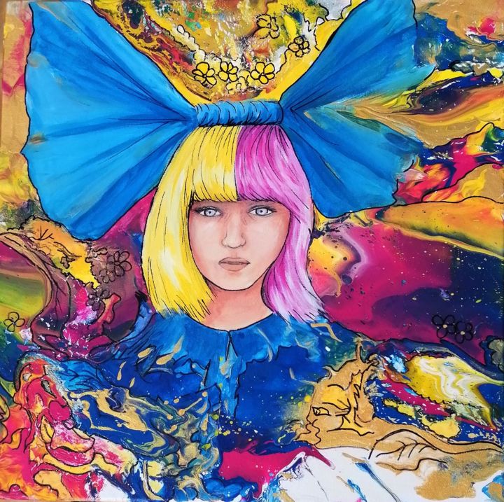 Painting titled "Sia LSD" by Super Sissi Acrylistic, Original Artwork, Acrylic Mounted on Wood Stretcher frame