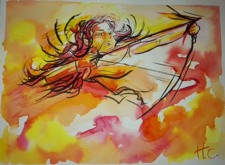 Painting titled "Swift" by Super Sissi Acrylistic, Original Artwork, Ink