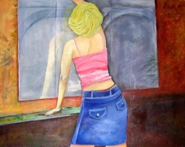 Peinture intitulée "Scène de vie" par Sylvie Briand, Œuvre d'art originale, Huile