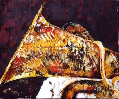 Peinture intitulée "Le cor" par Sylvie Briand, Œuvre d'art originale, Huile