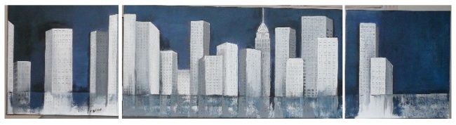 Peinture intitulée "tryptique New York…" par Sylvie Briand, Œuvre d'art originale