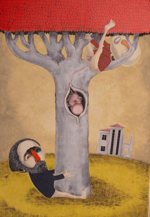 Картина под названием "The Tree of Life" - Sisso, Подлинное произведение искусства, Акрил