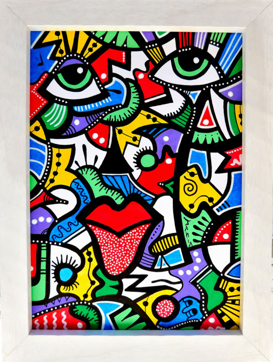 Painting titled "Série pOp'Art" by Sista Jahia, Original Artwork, Ink