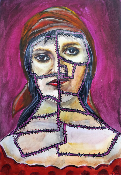 绘画 标题为“Соединение души.” 由Sitora Brejneva, 原创艺术品, 水粉