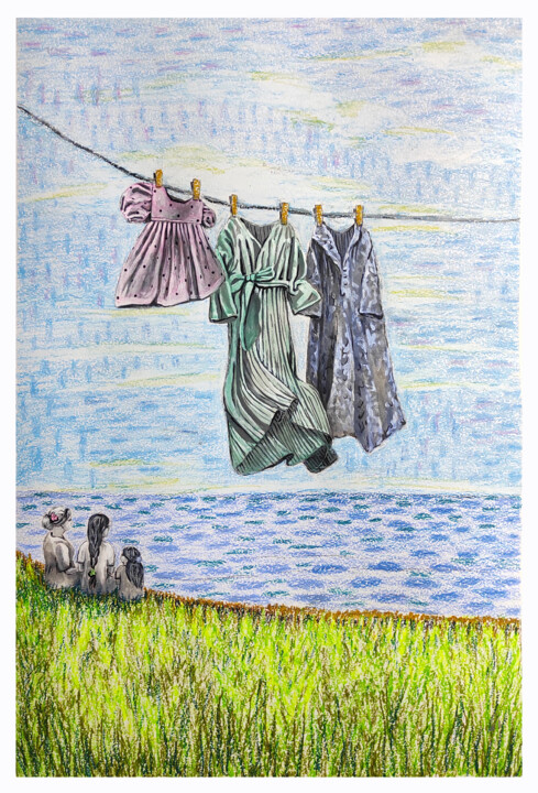 Ζωγραφική με τίτλο "Вчера,сегодня,завтра" από Sitora Brejneva, Αυθεντικά έργα τέχνης, Ακουαρέλα