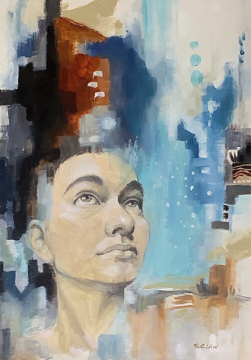 Malerei mit dem Titel "Hope" von Siu Chong Law Luo Shao Zhuang, Original-Kunstwerk, Öl