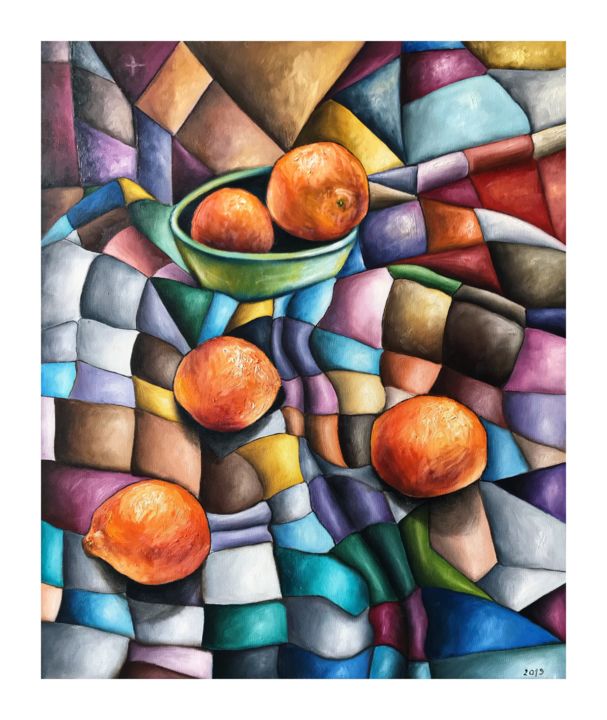 Картина под названием "''Oranges''" - Sivo, Подлинное произведение искусства, Масло