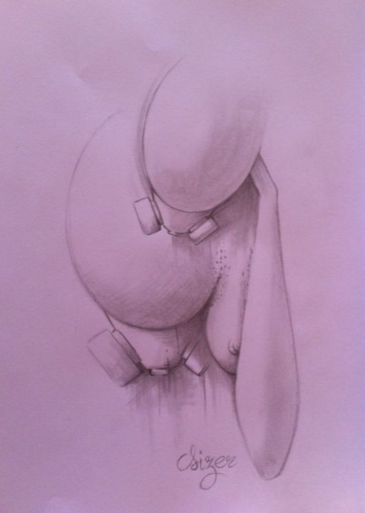 Drawing titled "perso-mb-8" by Sizer - Galerie Officielle, Original Artwork, Pencil