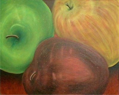Schilderij getiteld "Manzanas" door Sarah Johnson, Origineel Kunstwerk