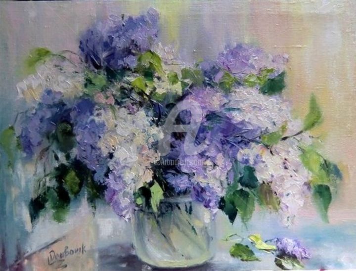 Peinture intitulée "Bouquet de lilas" par Doubovik, Œuvre d'art originale